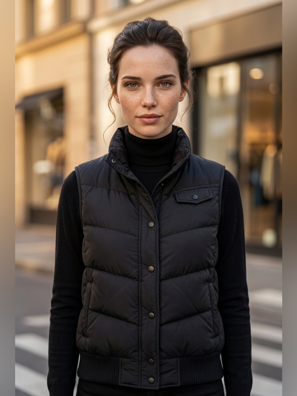 GAP Women's Black Quilted Puffer Vest